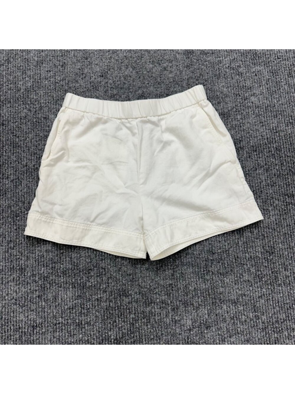 COS Linen Cotton Blend Pull On Elastic Waist Shorts High Rise Light Womens Sz 8